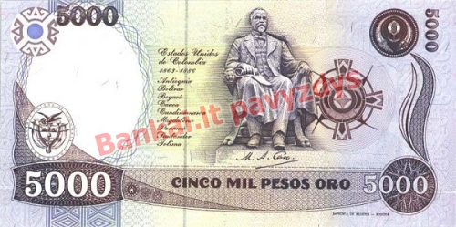 5000 Pesų banknoto galinė pusė