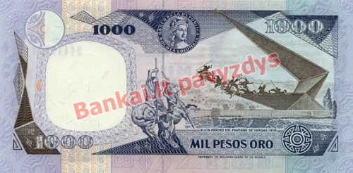 1000 Pesų banknoto galinė pusė