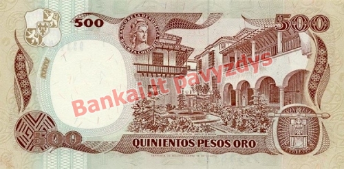 500 Pesos  banknoto galinė pusė