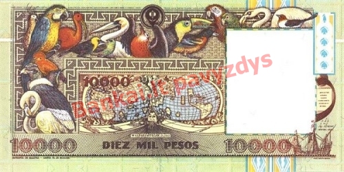 10000 Pesų banknoto galinė pusė