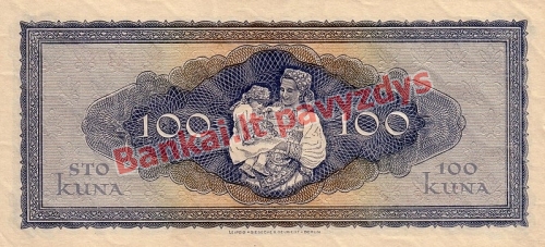 100 Kunų banknoto galinė pusė