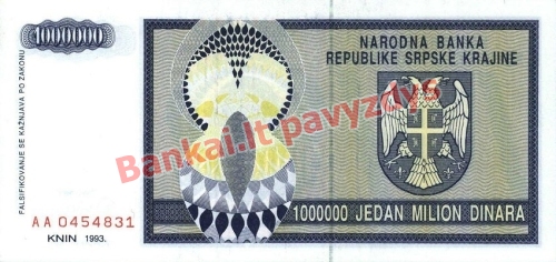 1000000 banknoto galinė pusė