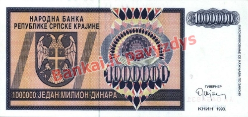 1000000 banknoto priekinė pusė