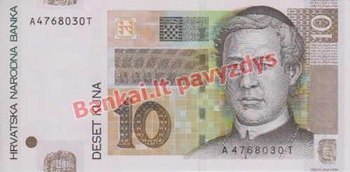 10 Kunų banknoto priekinė pusė