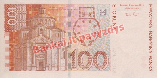 100 Kunų banknoto galinė pusė