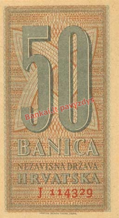 50 Banikų banknoto galinė pusė