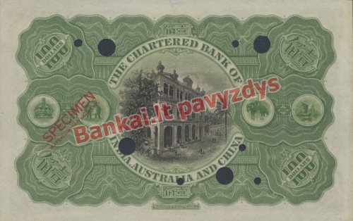 100 Dolerių banknoto galinė pusė