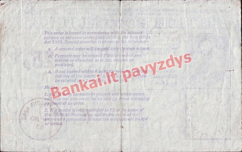 25 Pencų banknoto galinė pusė
