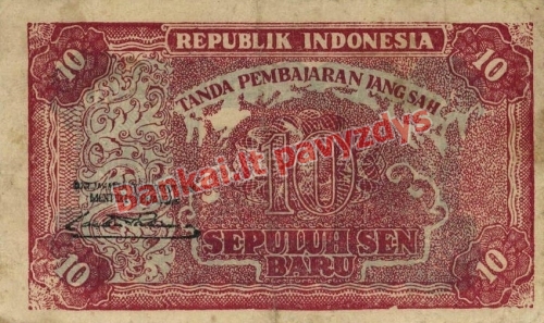 10 Sen Barų banknoto priekinė pusė