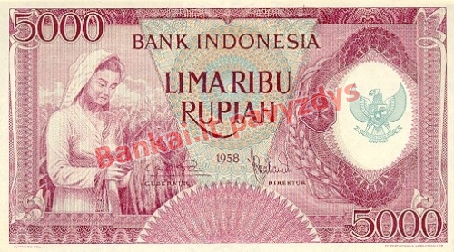 5000 Rupijų banknoto priekinė pusė