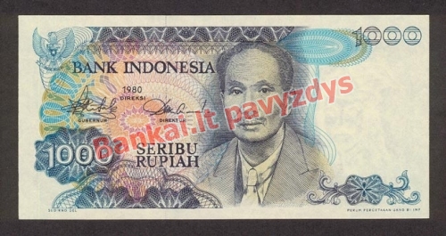 1000 Rupijų banknoto priekinė pusė