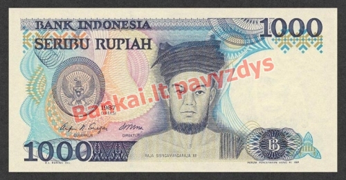 1000 Rupijų banknoto priekinė pusė