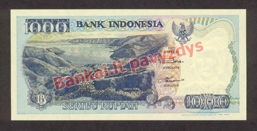 1000 Rupijų banknoto priekinė pusė