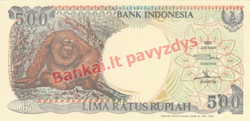 500 Rupijų banknoto priekinė pusė