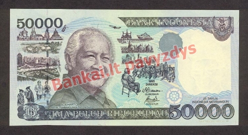 50000 Rupijų banknoto priekinė pusė
