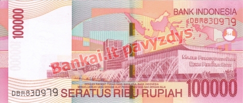 100000 Rupijų banknoto galinė pusė