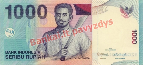 1000 Rupijų banknoto priekinė pusė