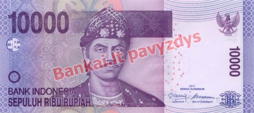 10000 Rupijų banknoto priekinė pusė