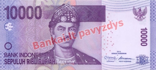 10000 Rupijų banknoto priekinė pusė
