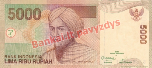 5000 Rupijų banknoto priekinė pusė