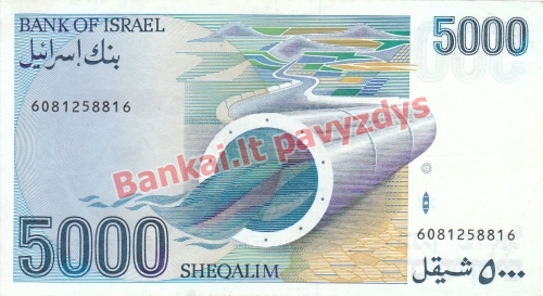 5000 Šekelių banknoto galinė pusė