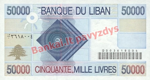 50000 Livrų banknoto galinė pusė