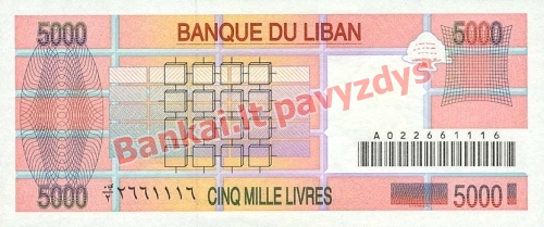 5000 Livrų banknoto galinė pusė