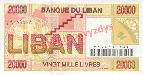 20000 Livrų banknoto galinė pusė