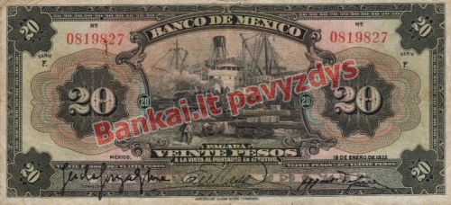 20 Pesų banknoto priekinė pusė
