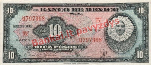 10 Pesų banknoto priekinė pusė
