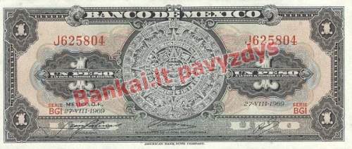 1 Peso banknoto priekinė pusė