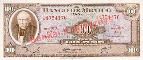100 Pesų banknoto priekinė pusė