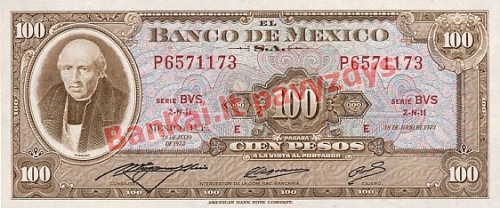100 Pesų banknoto priekinė pusė