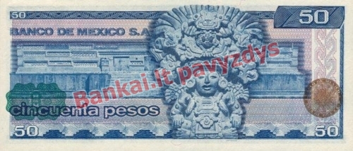 50 Pesos  banknoto galinė pusė