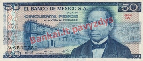 50 Pesos  banknoto priekinė pusė