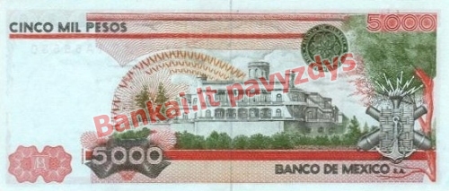 5000 Pesų banknoto galinė pusė