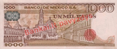 1000 Pesų banknoto galinė pusė