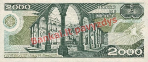 2000 Pesų banknoto galinė pusė