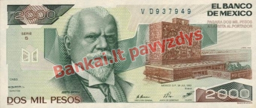 2000 Pesų banknoto priekinė pusė