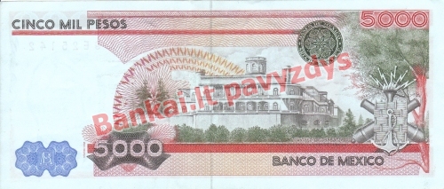 5000 Pesų banknoto galinė pusė