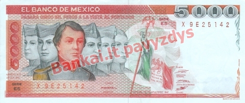 5000 Pesų banknoto priekinė pusė