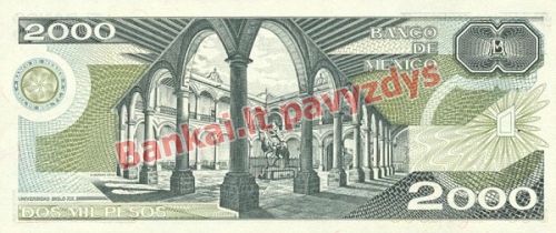2000 Pesų banknoto galinė pusė