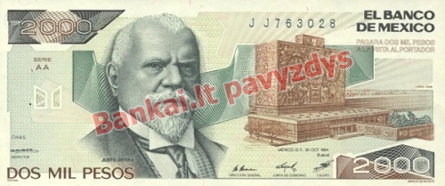 2000 Pesų banknoto priekinė pusė
