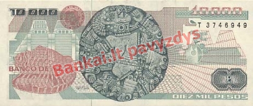 10000 Peso banknoto galinė pusė