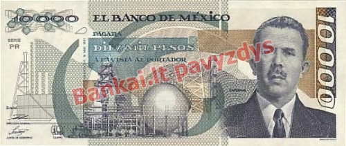 10000 Peso banknoto priekinė pusė