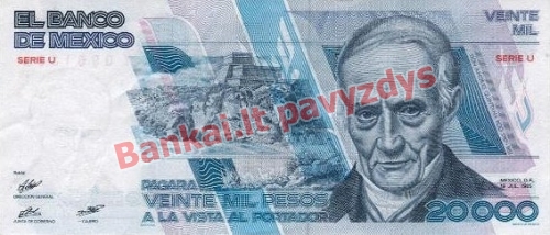 20000 Peso banknoto priekinė pusė