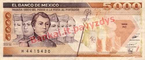 5000 Pesų banknoto priekinė pusė