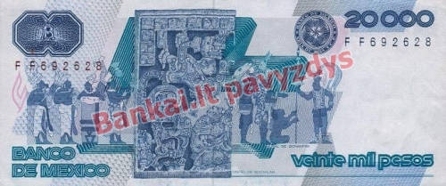 20000 Peso banknoto galinė pusė