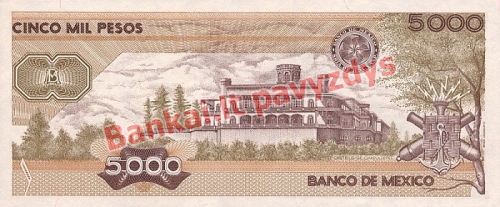 5000 Pesų banknoto galinė pusė