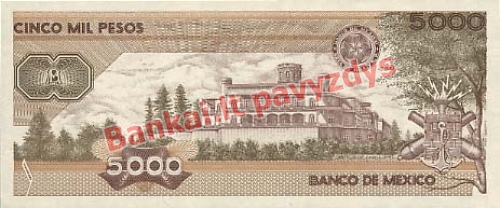 5000 Pesų banknoto galinė pusė